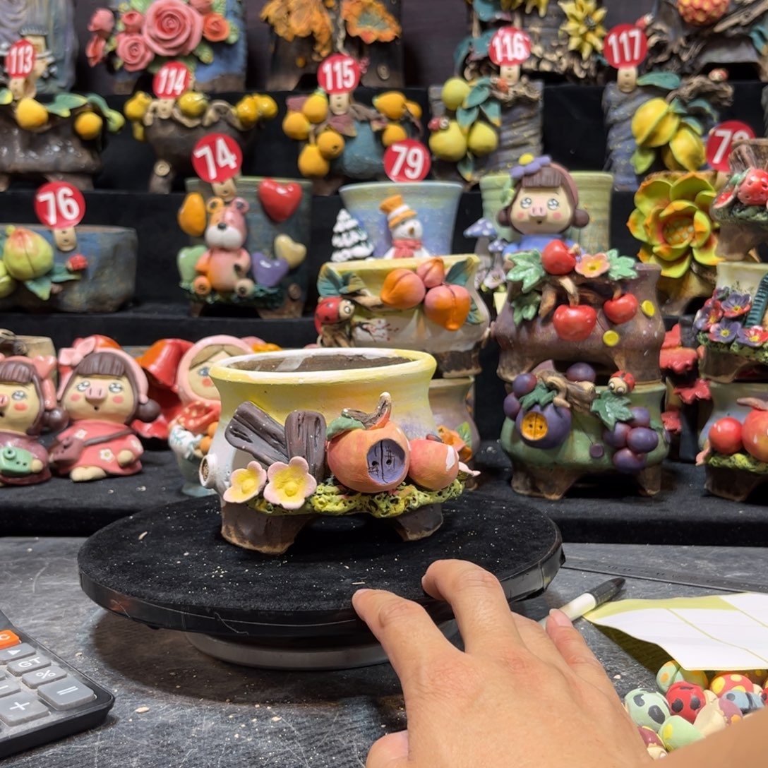 ****喵白狐花器多肉花盆