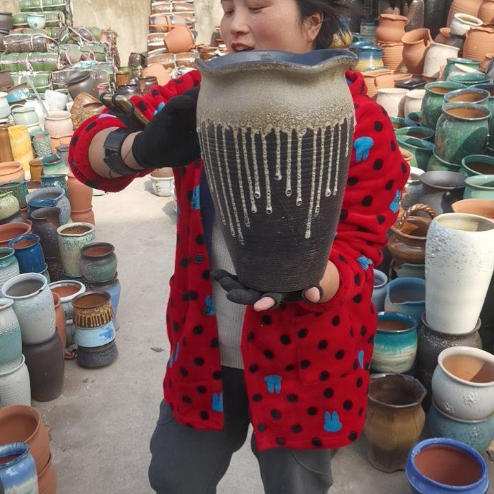 红陶口20高31一个盆子