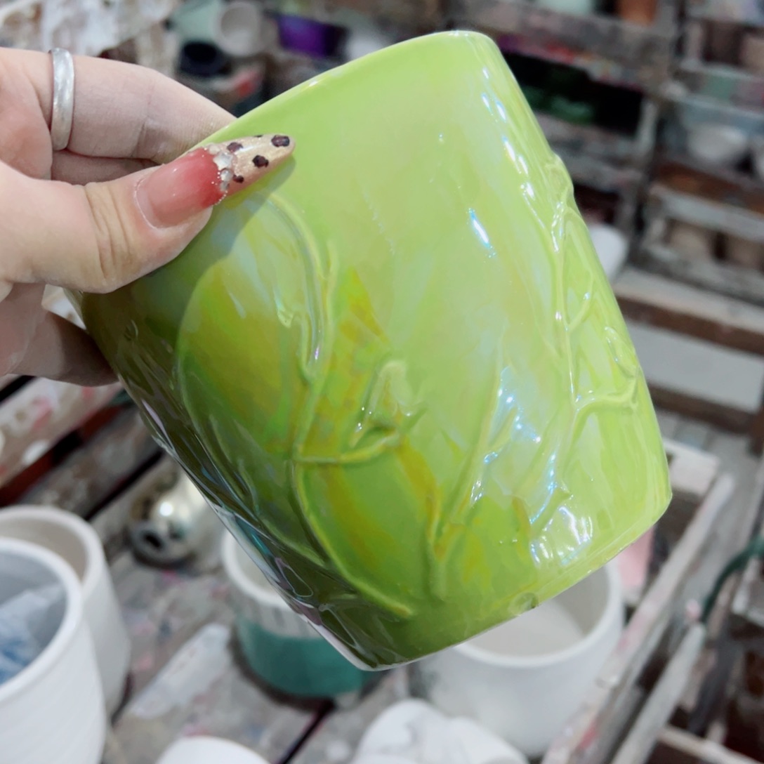 有孔，陶瓷花盆满10米包邮发货