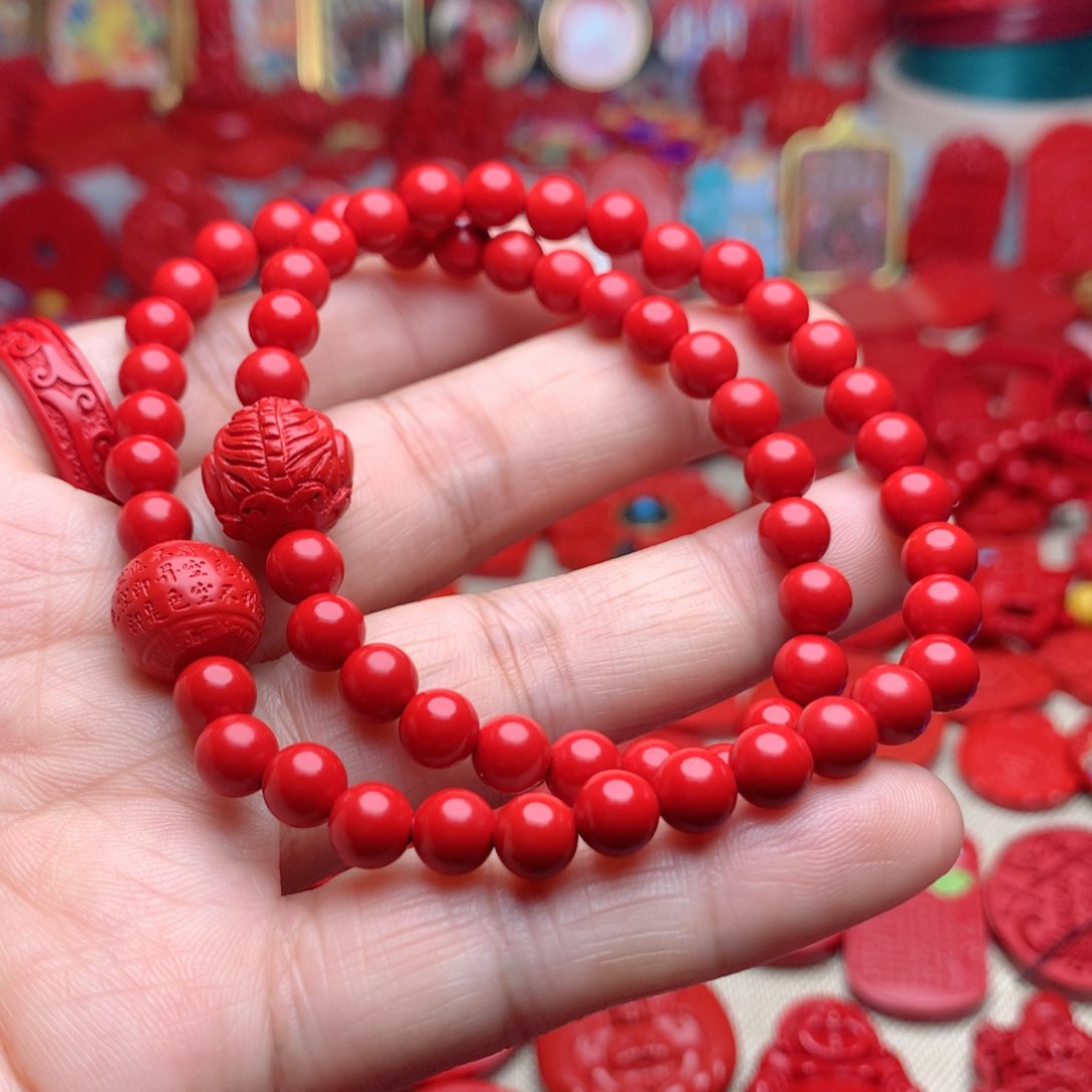 天然辰砂工艺品朱砂手串
