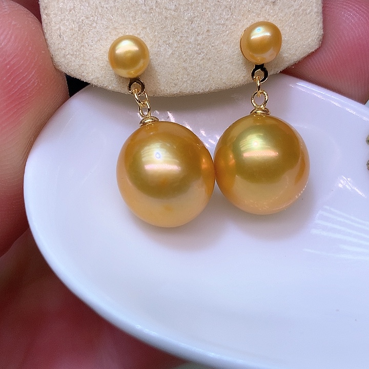 银S925镶嵌耳饰淡水珍珠