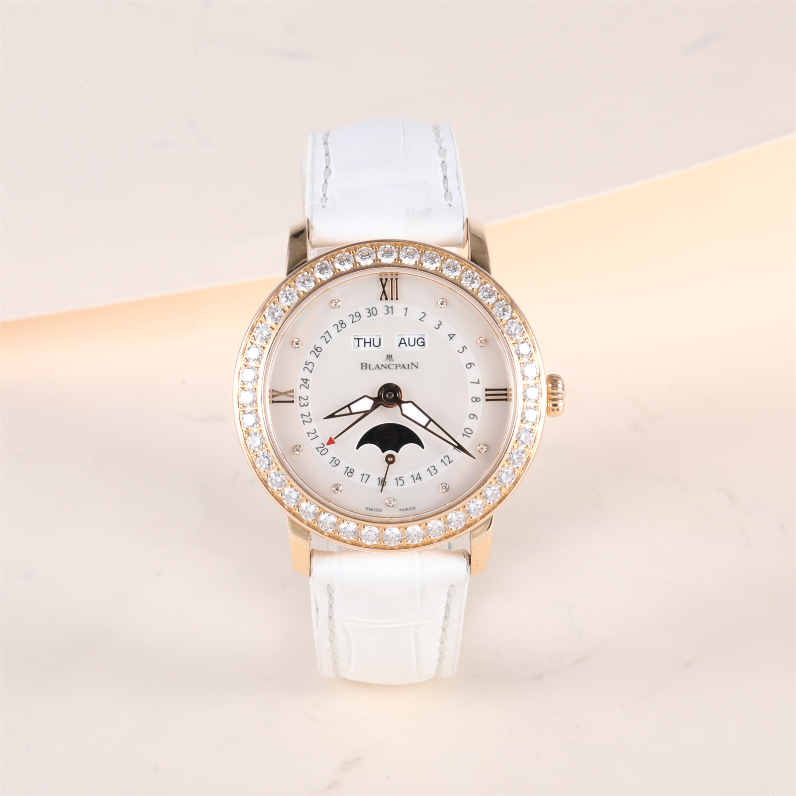 99新 Blancpain 小花柳 宝珀女装系列3663-2954-55B腕表