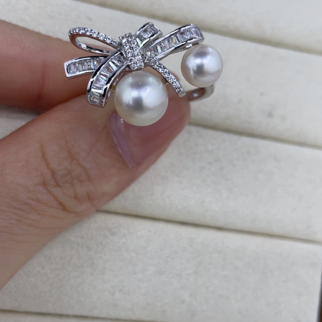 海水珍珠银S925镶嵌戒指