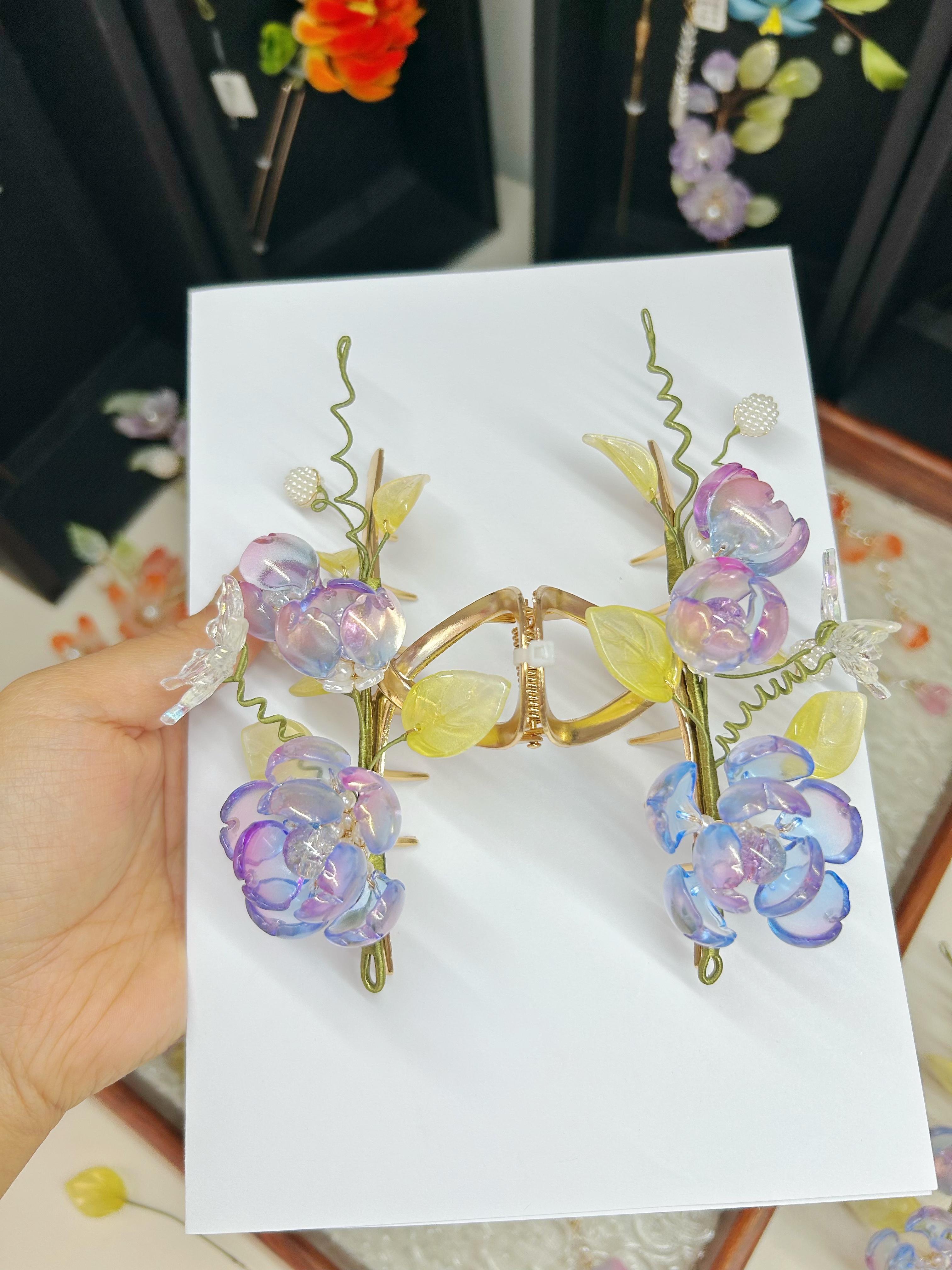 7号芍药金属抓夹鲨鱼夹11cm