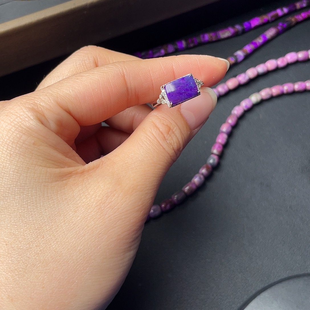 苏纪石（舒俱来）银S925镶嵌戒指