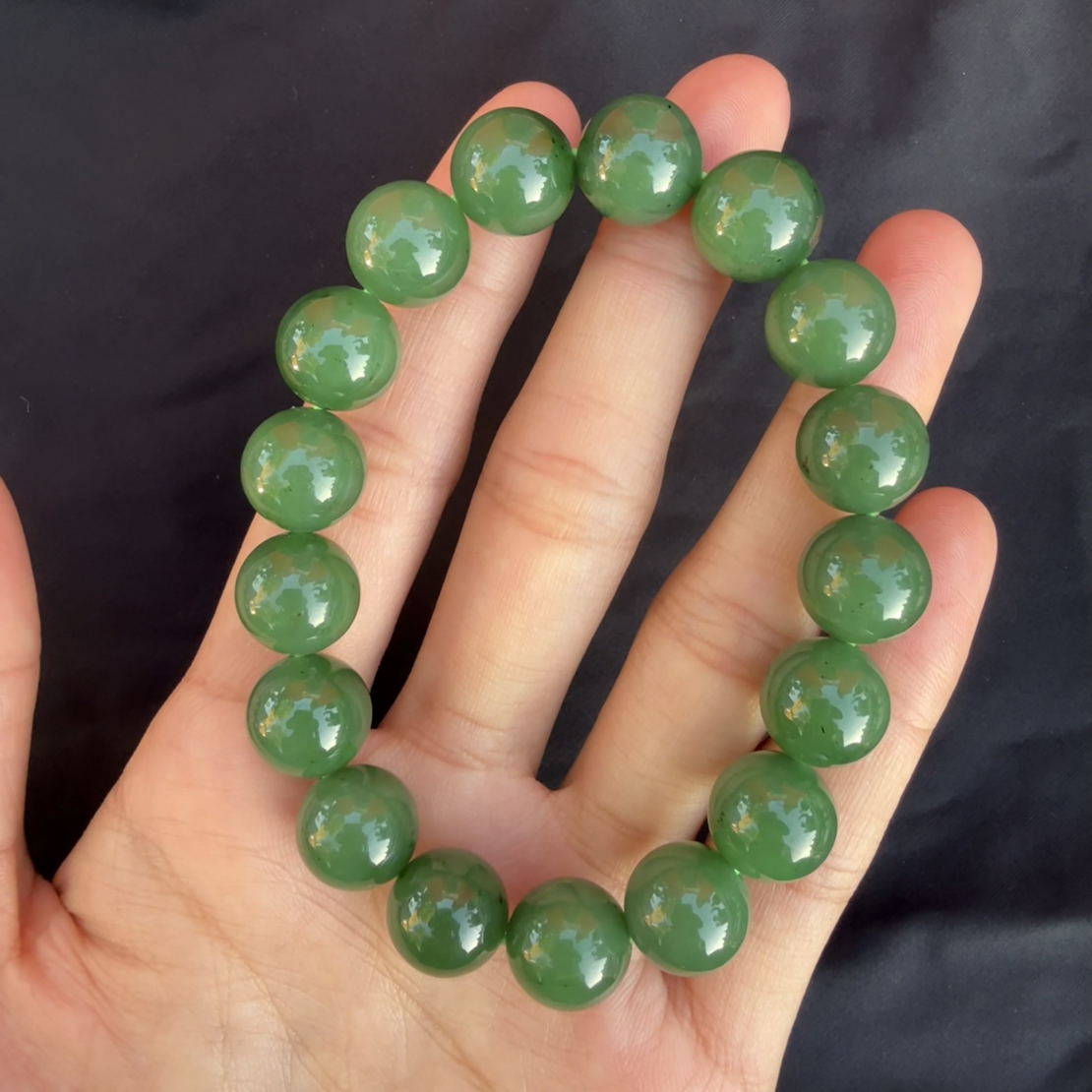 和田玉碧玉卡12手串