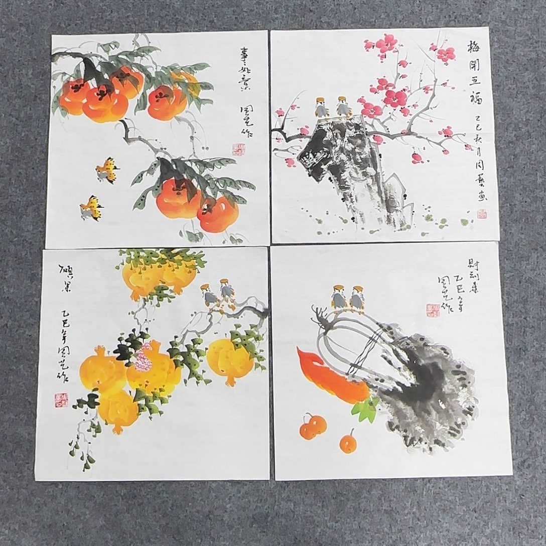 国画35*35纯手绘周艺（随机一张）