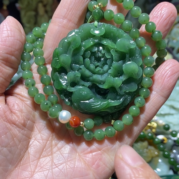 和田玉（碧玉）项链未镶嵌