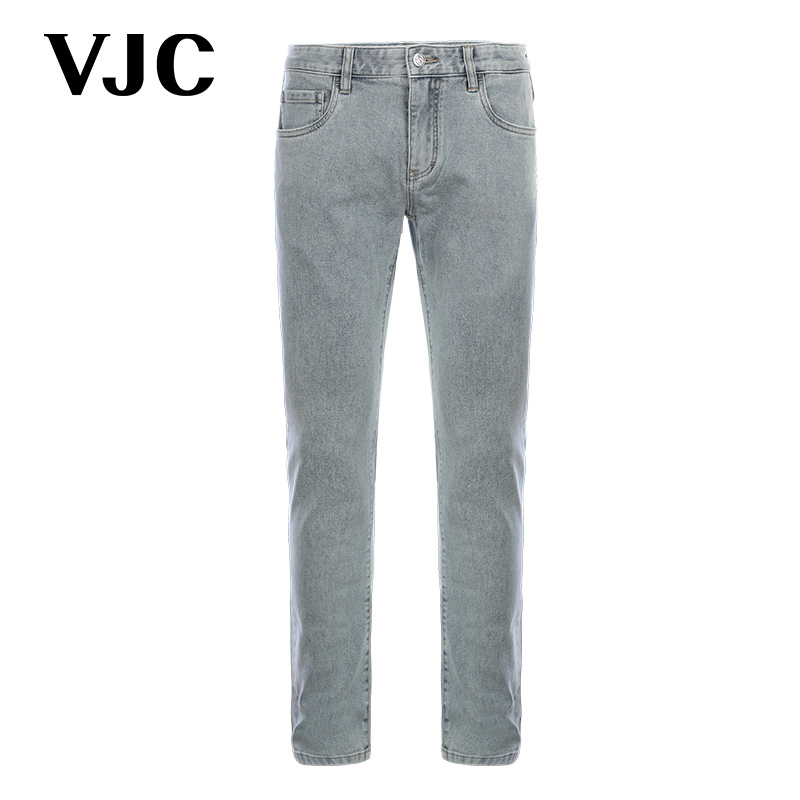 VJC/威杰思【专柜同款】2025夏季新款男装时尚磨白牛仔裤D25BO3797