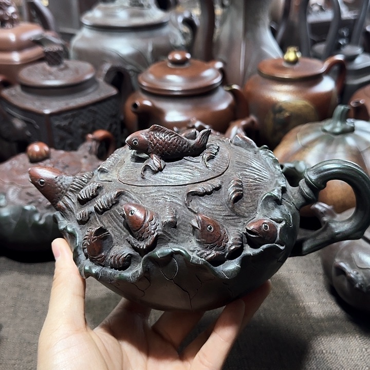 泥塑漂**心紫砂壶茶具壶