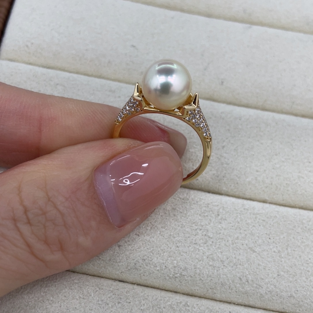 海水珍珠戒指银S925镶嵌