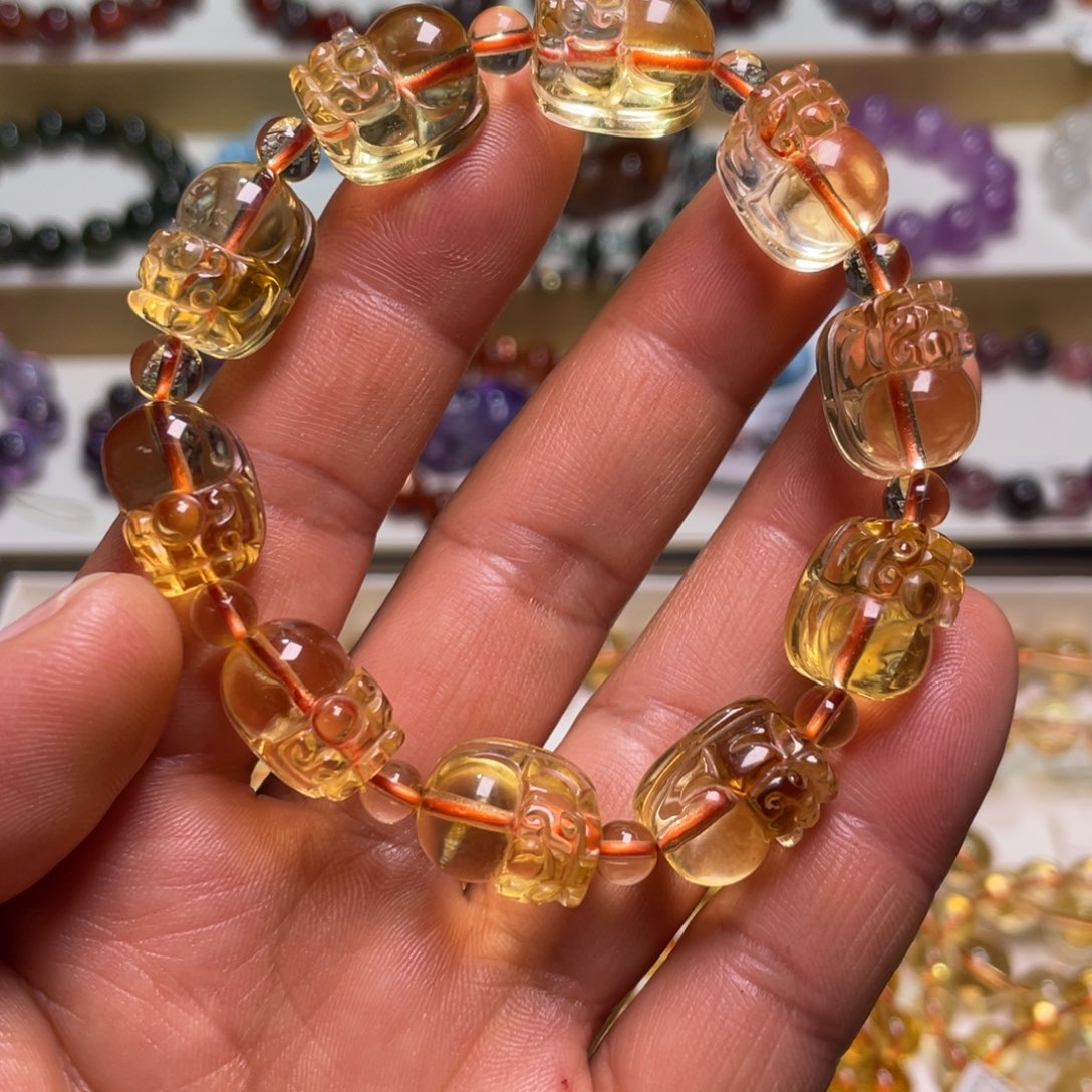 水晶手链未镶嵌黄水晶手链