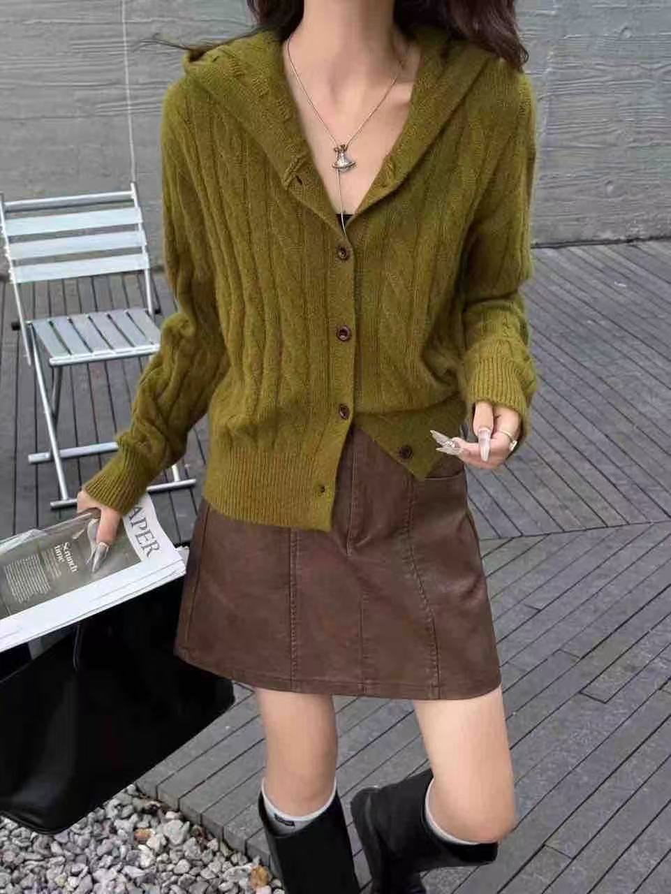 深圳南油秋冬py落肩袖毛衣宽松型衫圆领针织宽松秋冬厚款百搭