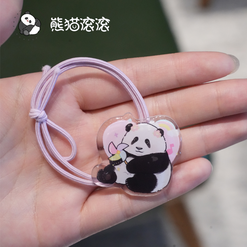 【花叶5岁生日款头绳】可爱熊猫头绳百搭发圈手工制作简约时尚无痕