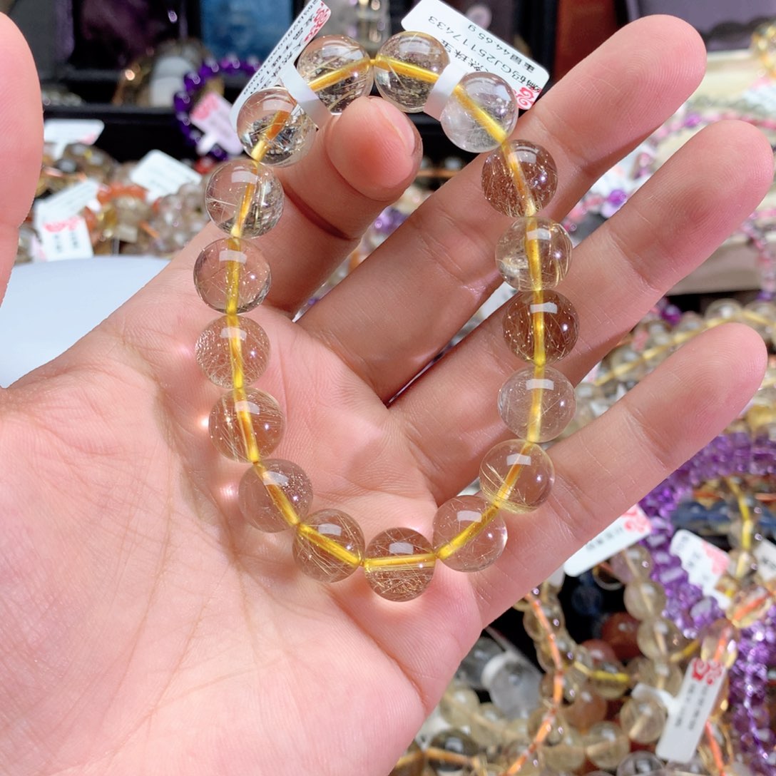 ****二水晶手链未镶嵌发晶手链12+