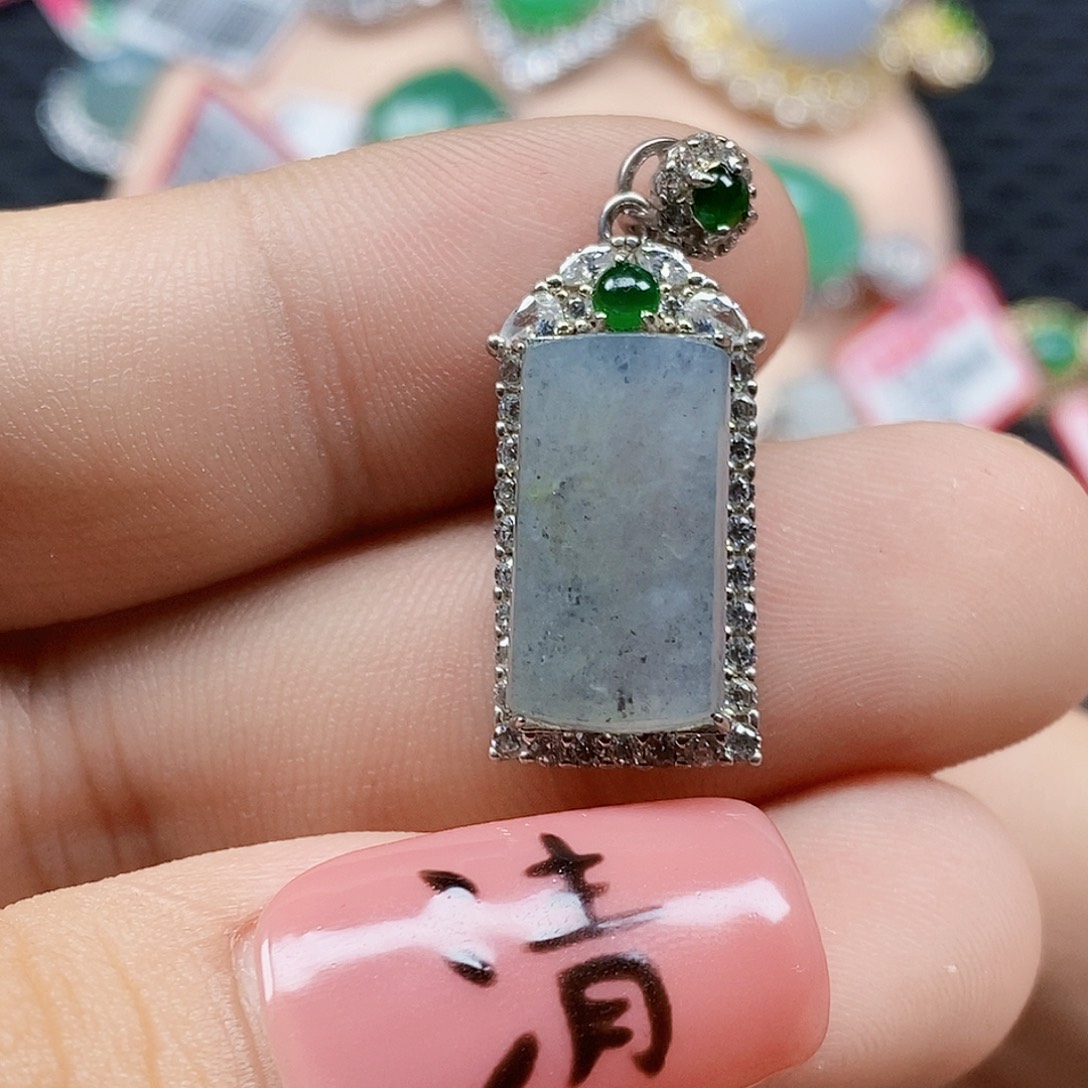 翡翠银S925镶嵌戒指