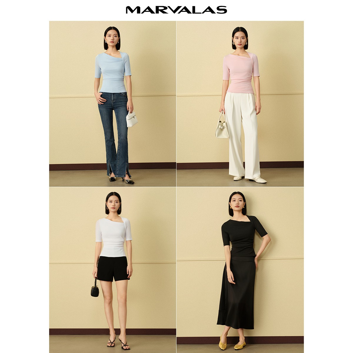 【小余专属】春夏新款显瘦时尚百搭毛针织衫短袖MM314210808白色