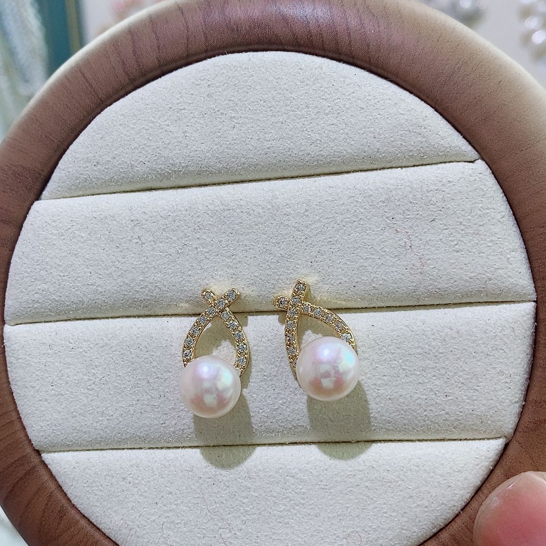 蔷薇辉石合金耳钉