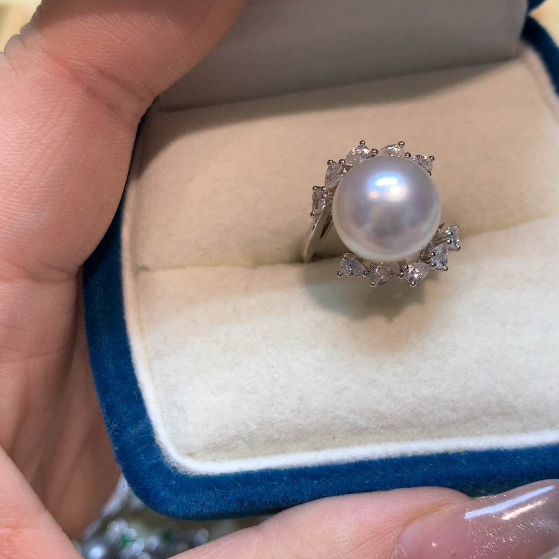 海水珍珠戒指银S925镶嵌
