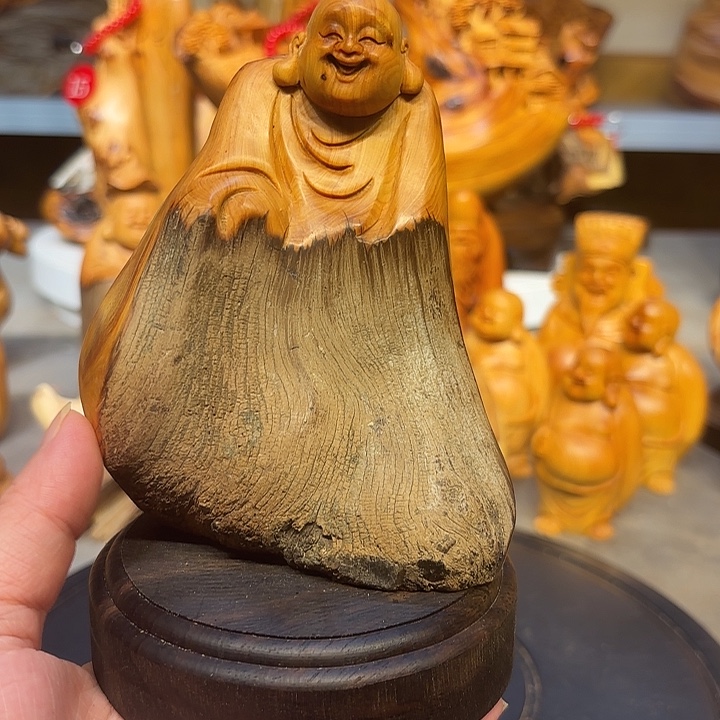 柏木太行崖柏弥勒佛