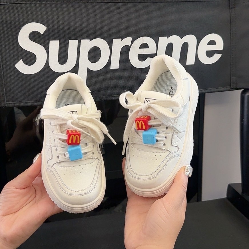 【新年款】儿童泡芙方块（真皮）时尚百搭小白板鞋 单鞋 26006