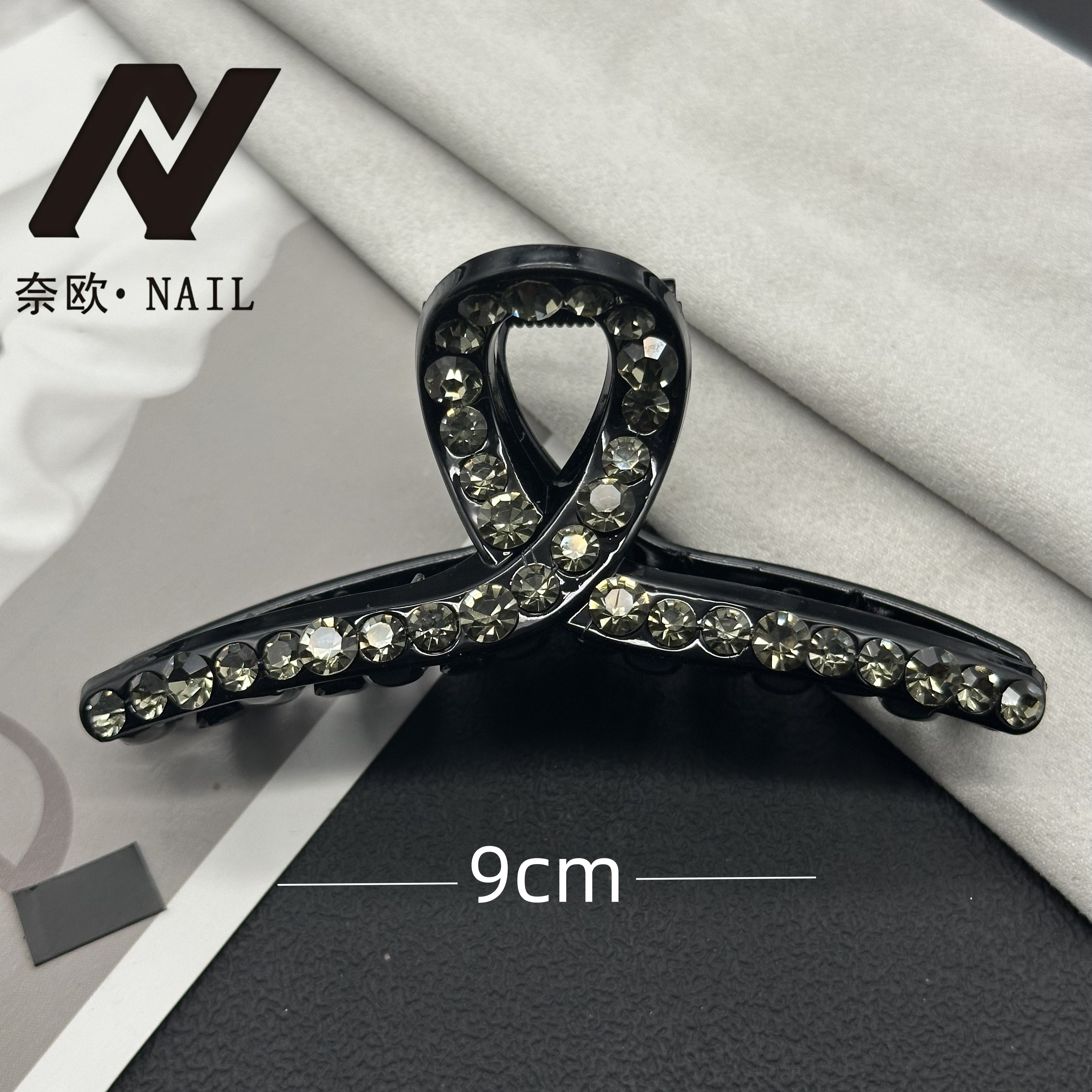 【NAIL·奈欧】设计师系列6146满钻抓夹九公分鲨鱼夹韩版