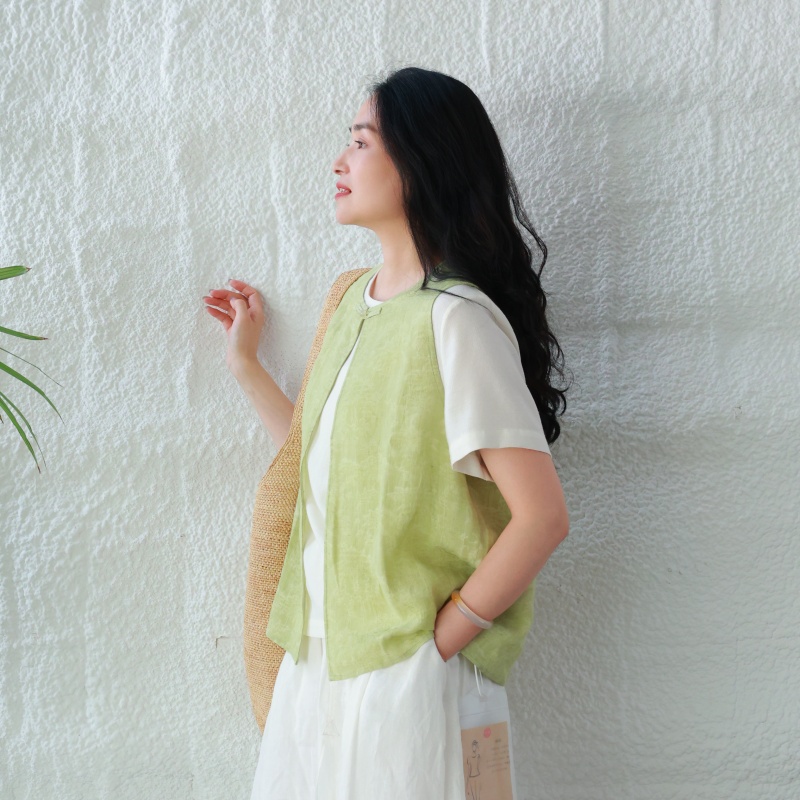 【门店同款】新中式马甲（25704303-欧碧）