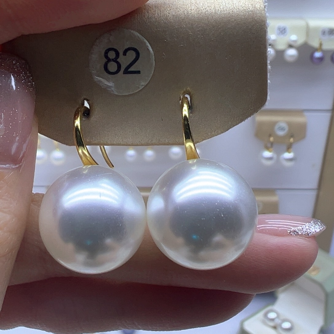 银S925镶嵌淡水珍珠耳饰