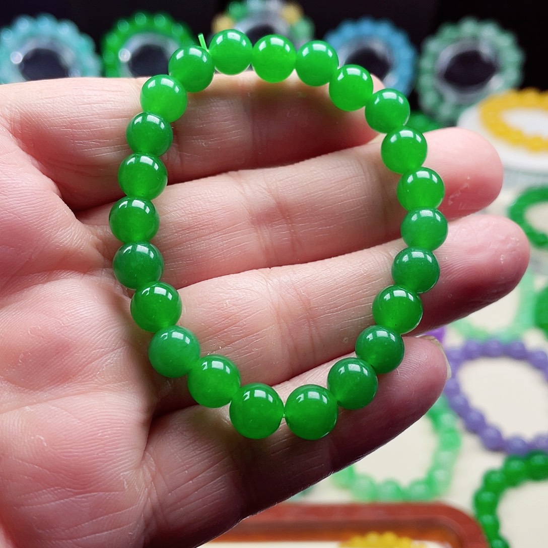 翡翠未镶嵌颈饰卡8翡翠珠链男女款08