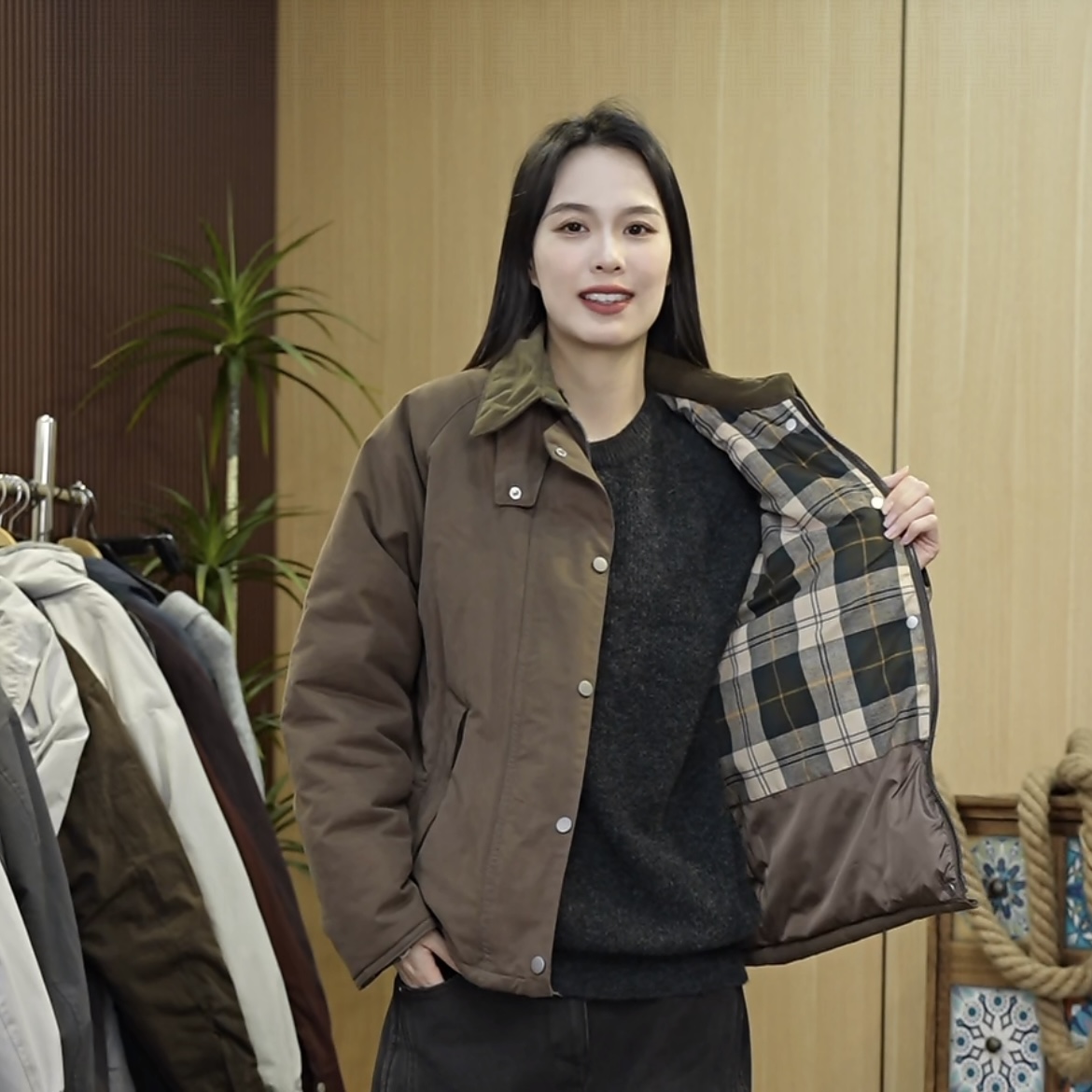 赞仕TSAAONE【加厚巴恩风棉服】保暖翻领夹克外套2025秋冬季0973