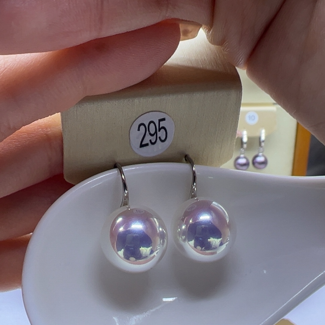 银S925镶嵌淡水珍珠耳饰