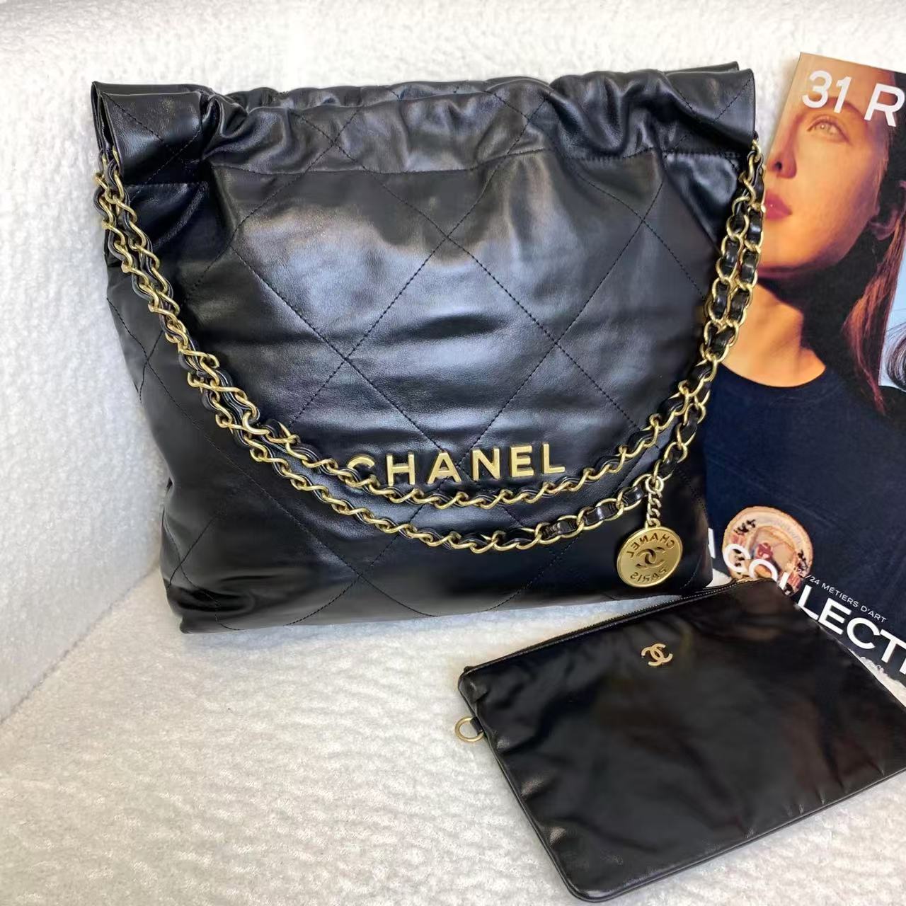 99新 Chanel/香奈儿 壹臻/24c黑金22bag小号/75289401