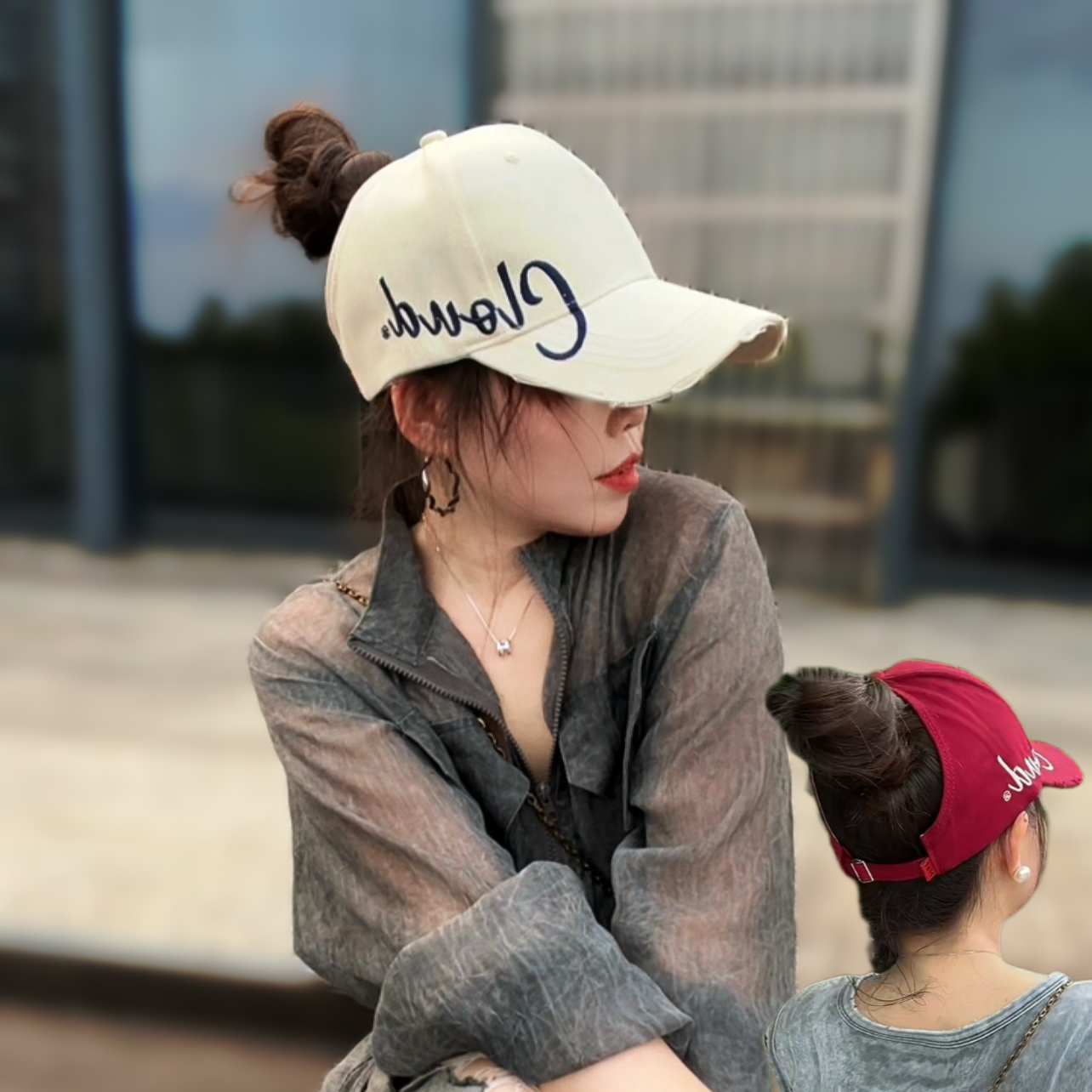 A33 帽子女款2025新款夏季空顶跑步鸭舌帽棒球帽青山着意化为桥