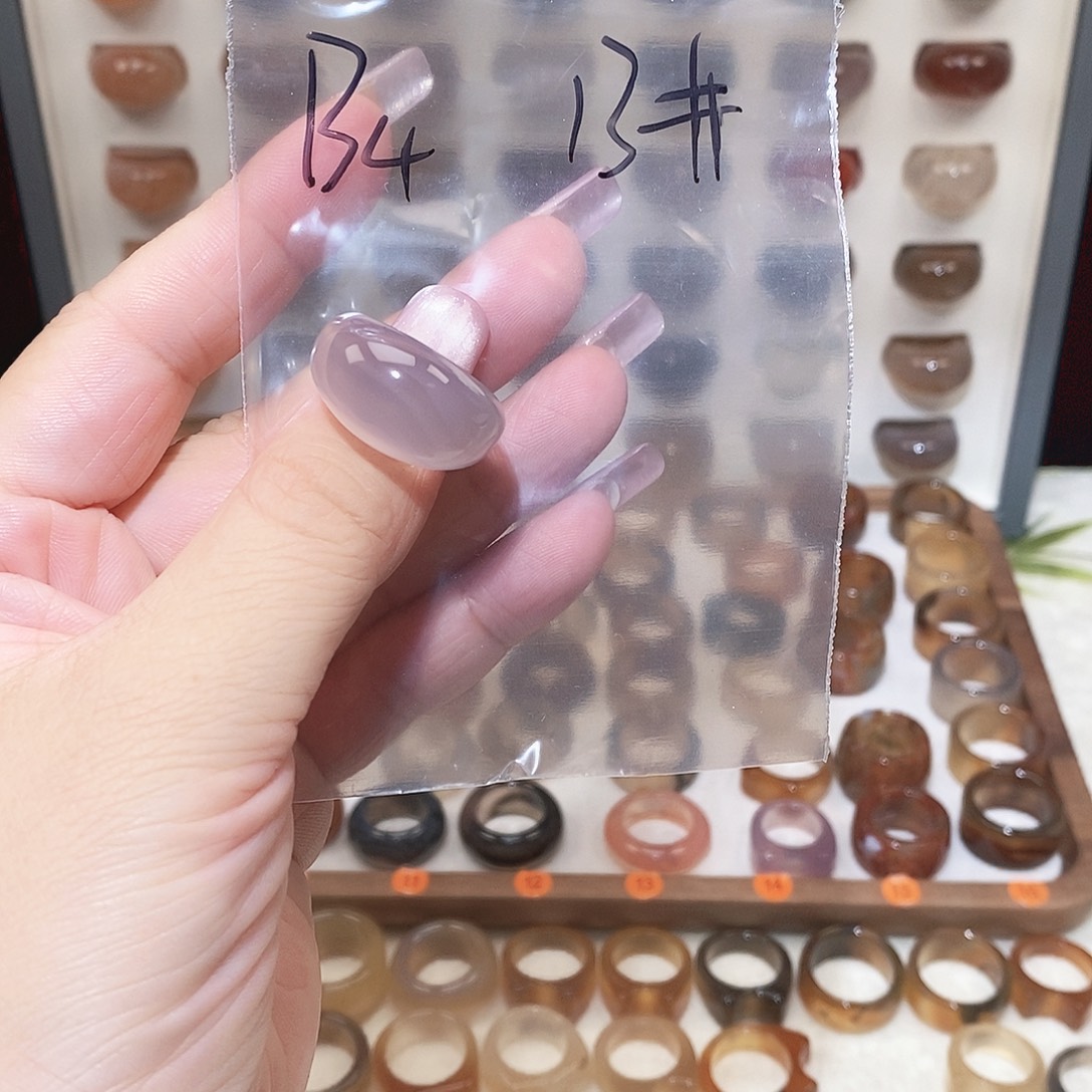 玛瑙/玉髓未镶嵌戒指港13福利款不退换