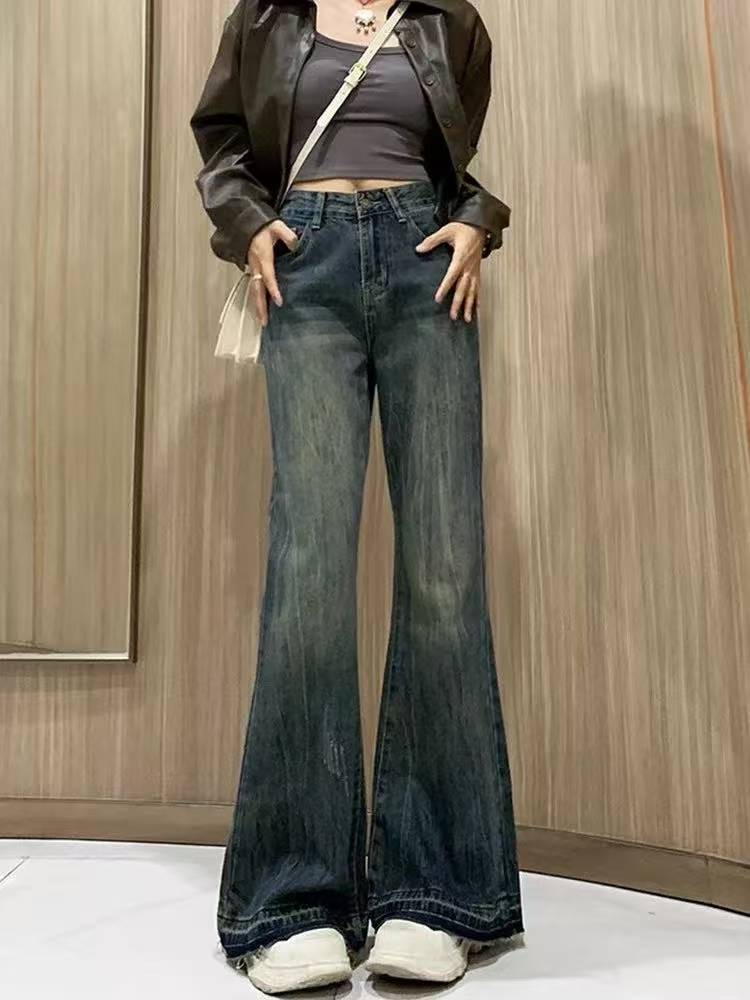 2025牛仔女直筒喇叭大阔腿【工厂尾货默认瑕疵-介意勿拍】