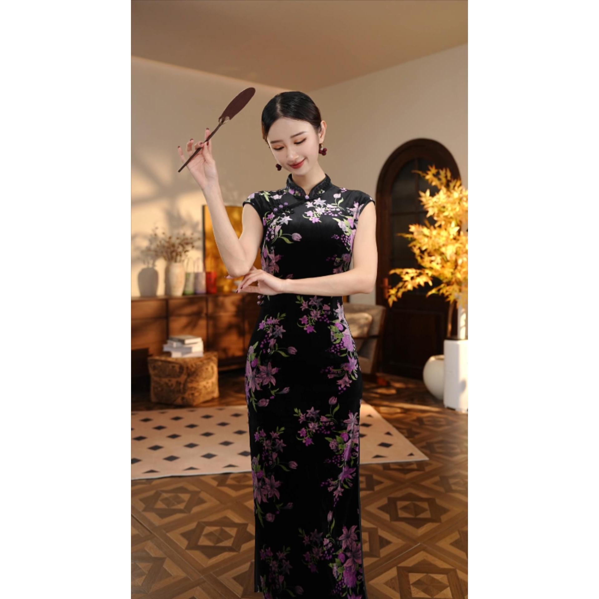 【落棠】2025复古文艺减龄修身显白日常款旗袍125CM