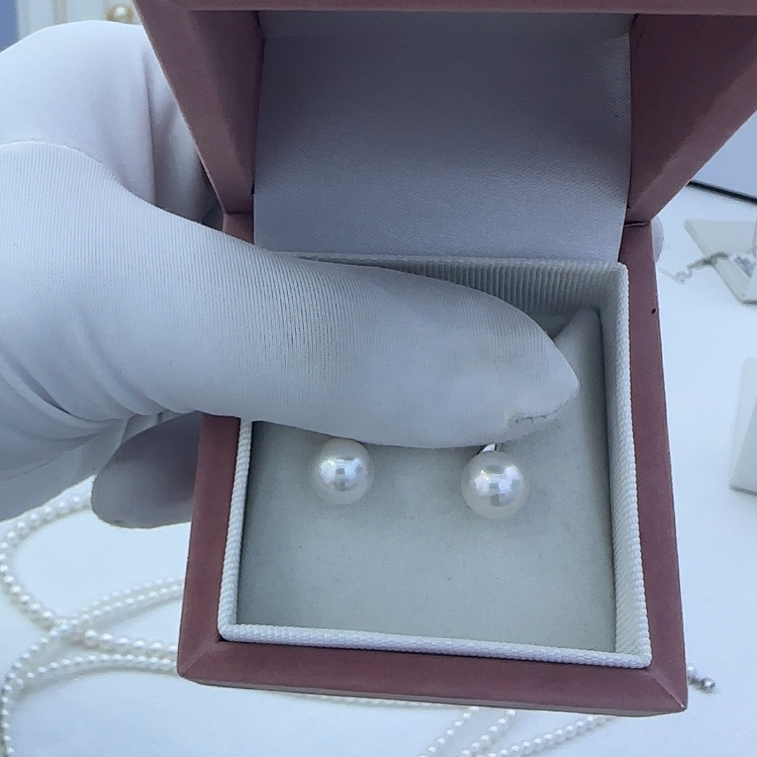 银S925镶嵌淡水珍珠耳饰