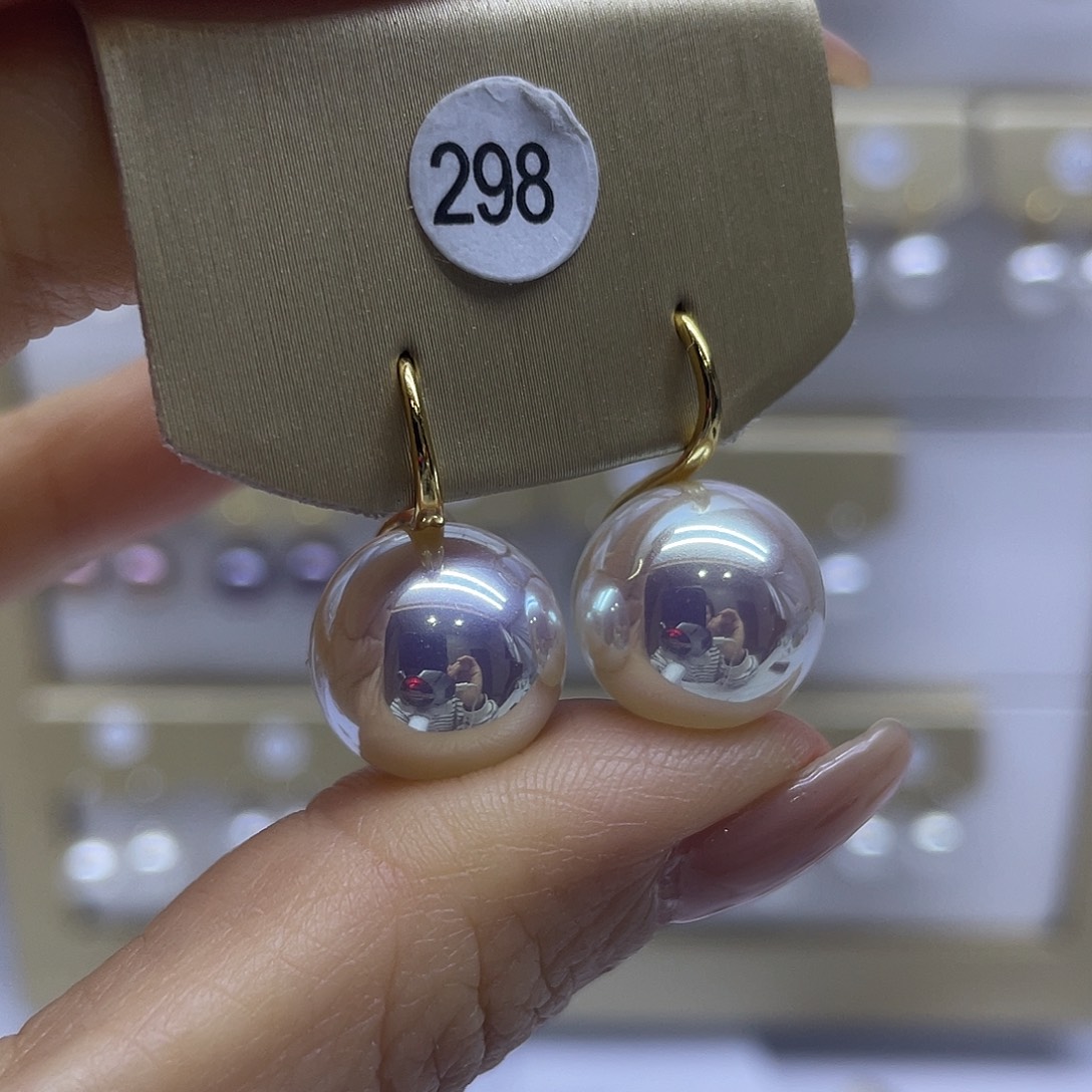 银S925镶嵌耳饰淡水珍珠