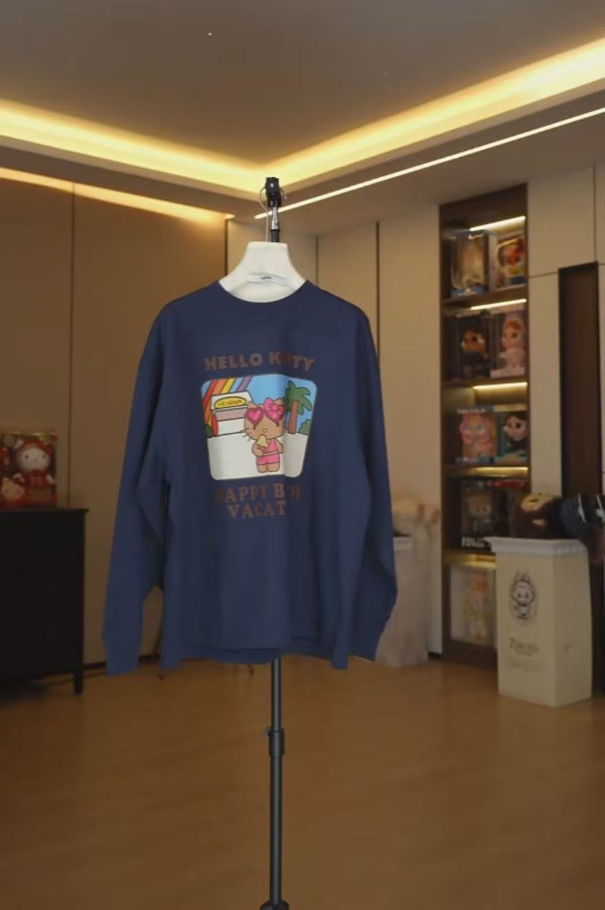 劉發發-【沙滩冰淇淋KT长袖】L117-时尚百搭休闲宽松卡通秋季卫衣