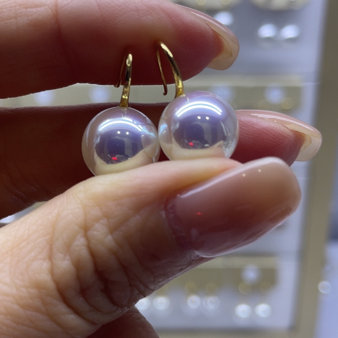 耳饰淡水珍珠18K金镶嵌