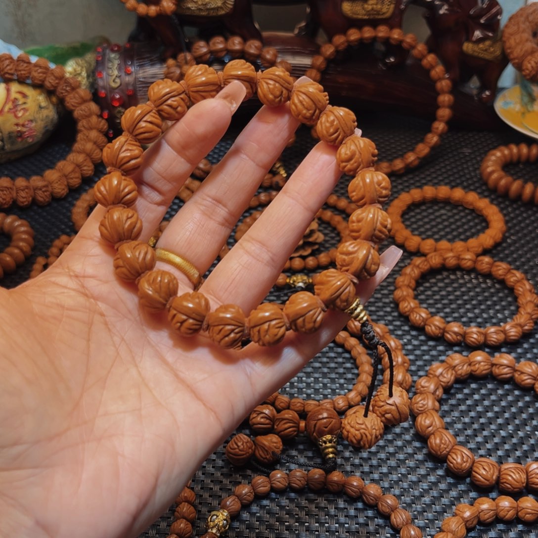 桃核手串15精品小金豆手持