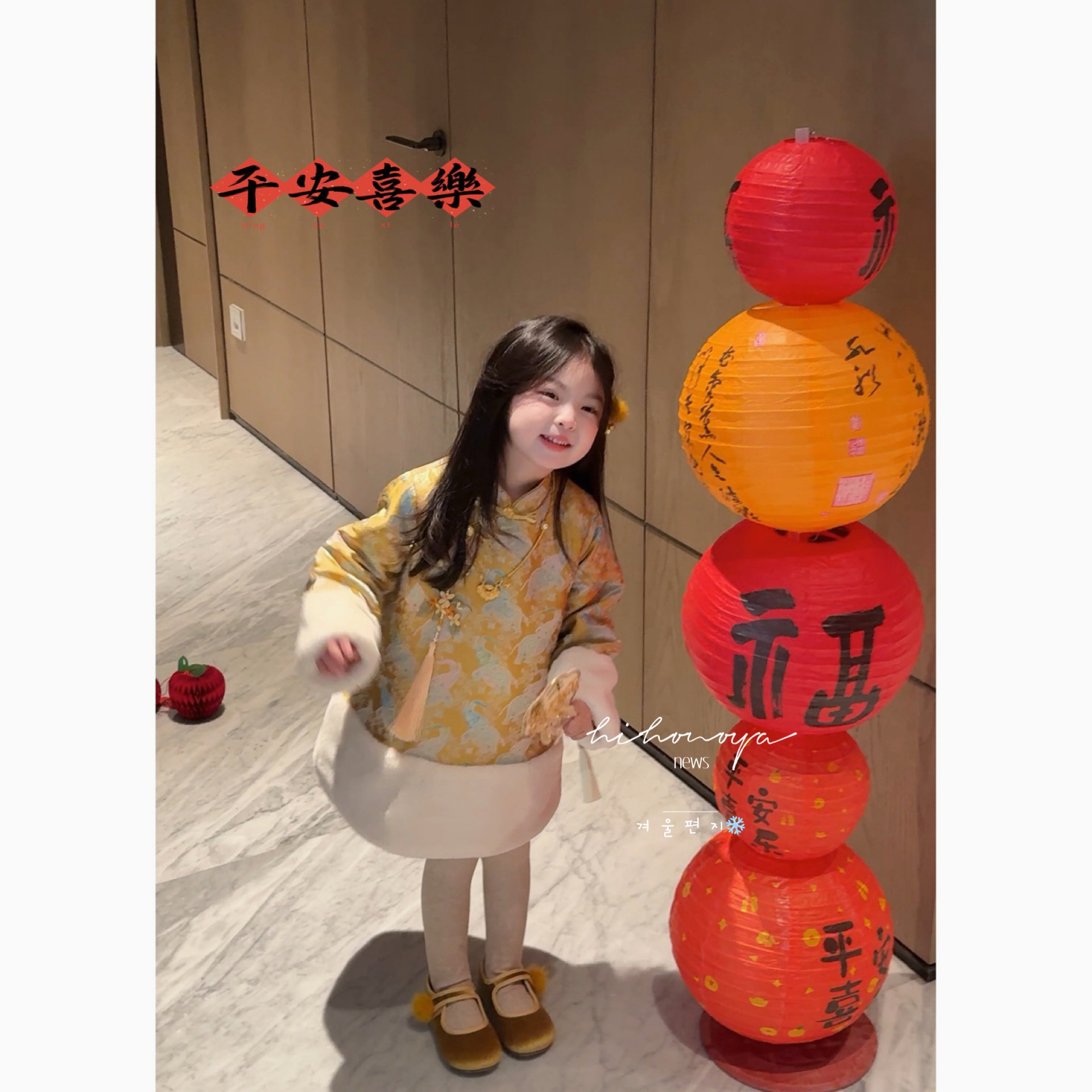 【金庭露】十四Hihoniya~2025冬宝宝新年中式鎏金盘扣夹棉连衣裙