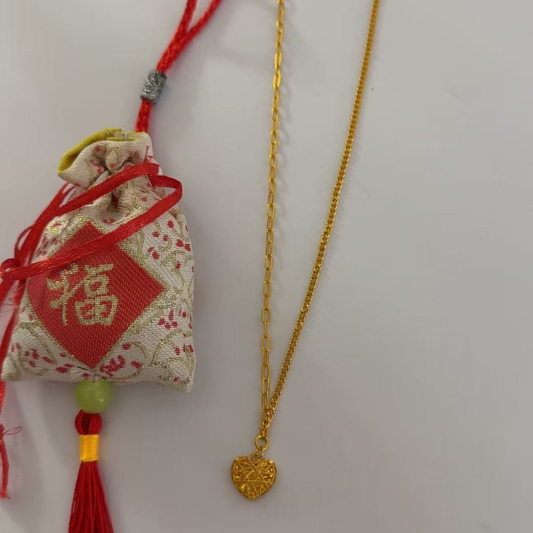 铜合金项链 铜合金项链锁骨链饰品AB链爱心项链