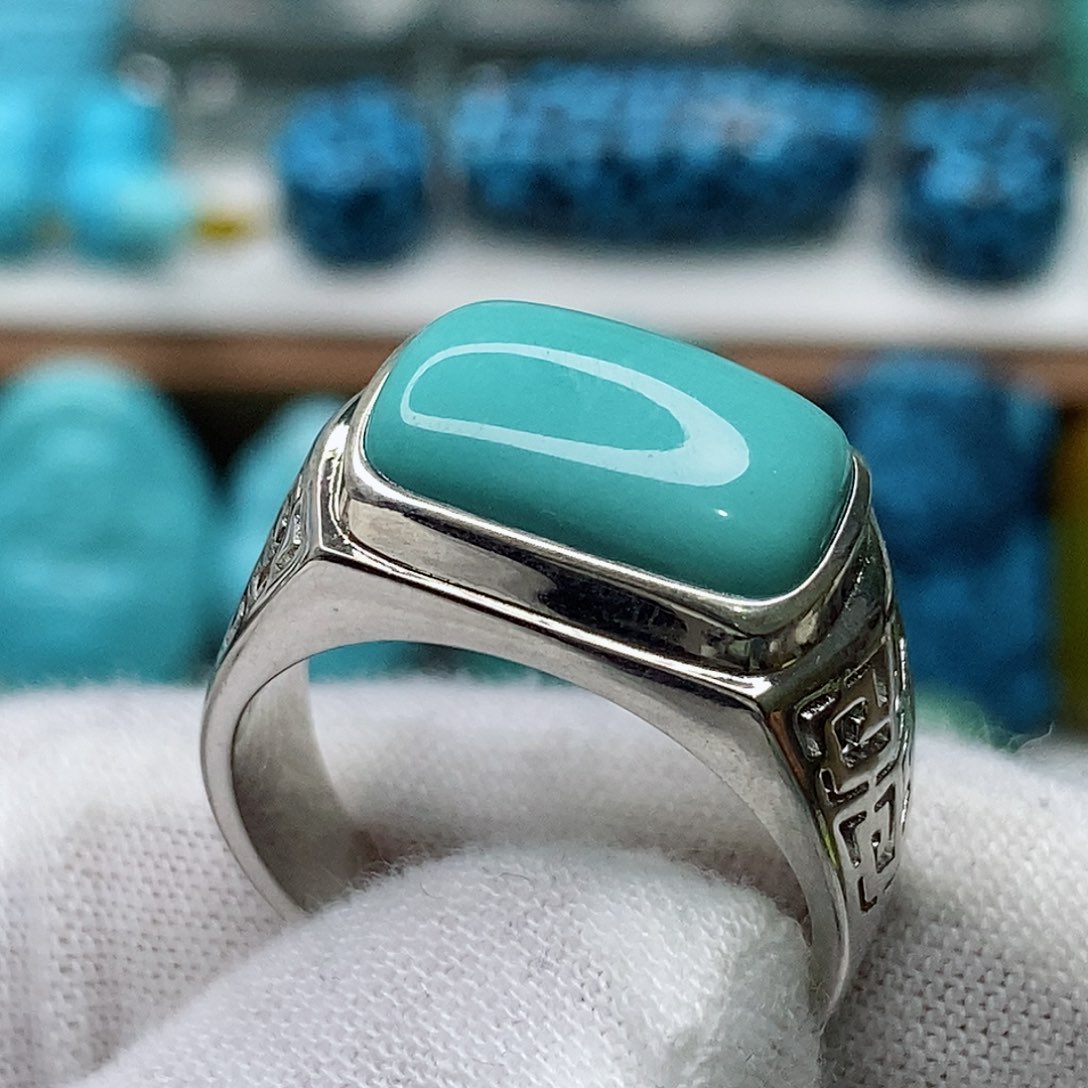 绿松石珠宝奇石银S925镶嵌