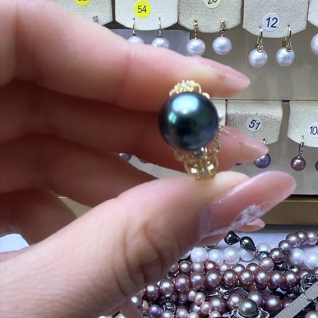 海水珍珠戒指银S925镶嵌