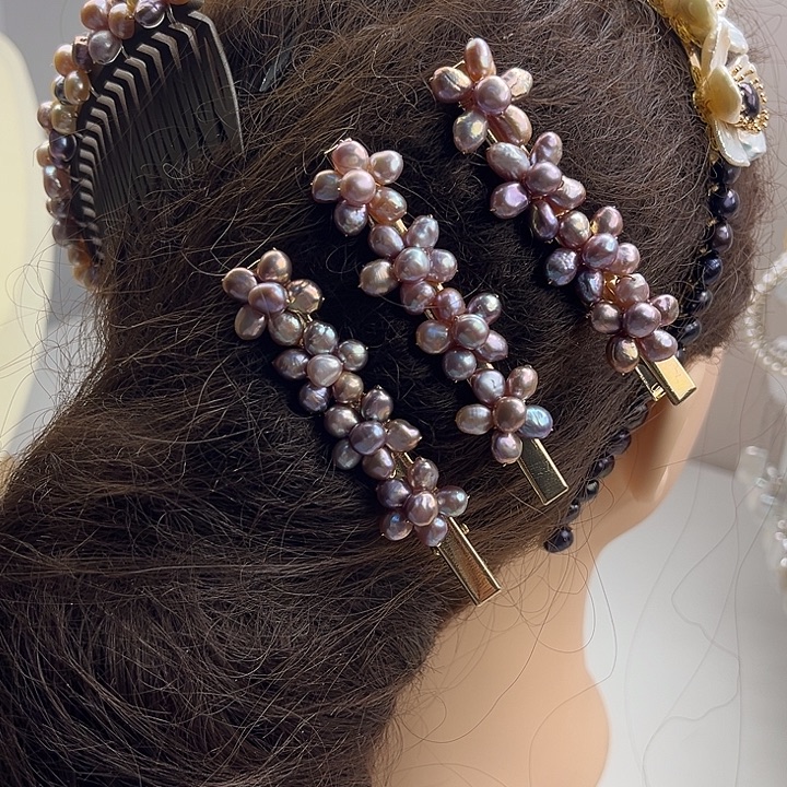 淡水珍珠发夹未镶嵌