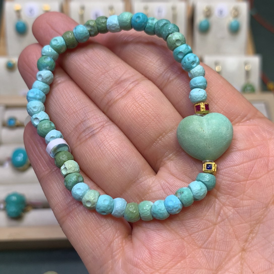 绿松石手链18K金镶嵌