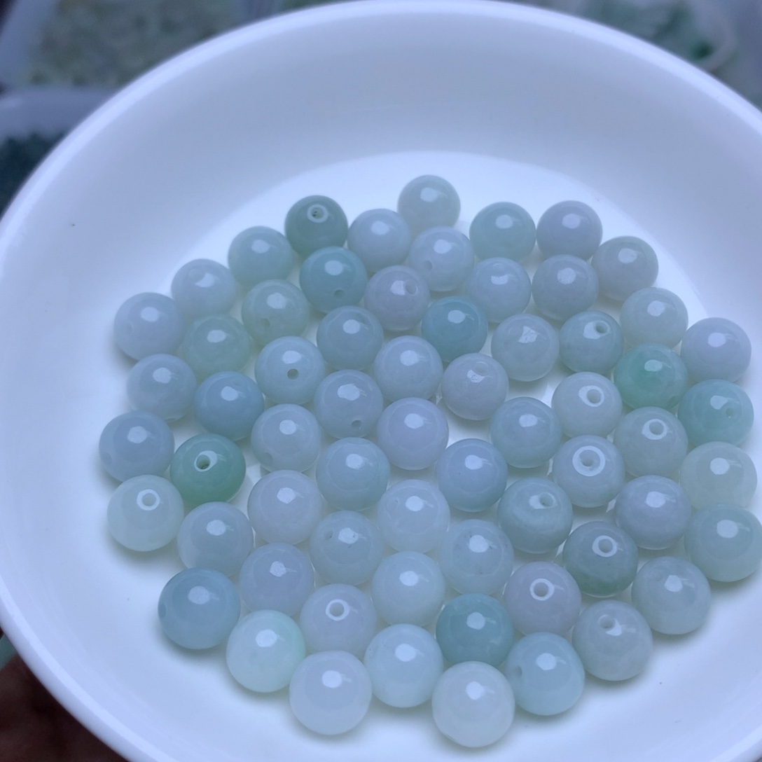散珠翡翠卡7.8冰绿白24个