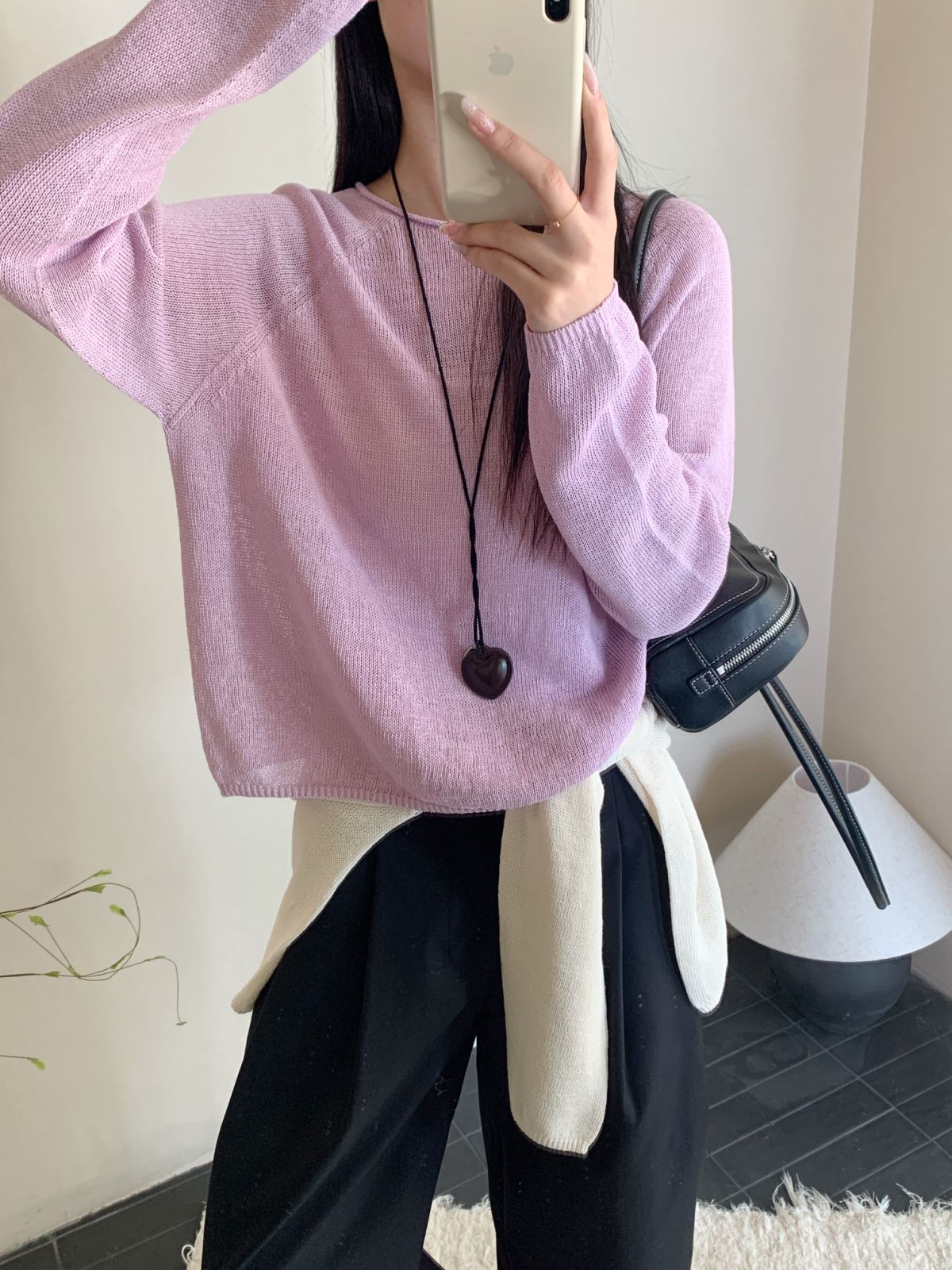 【素简.670173】春款上新进口和纸插肩袖红人上新针织衫