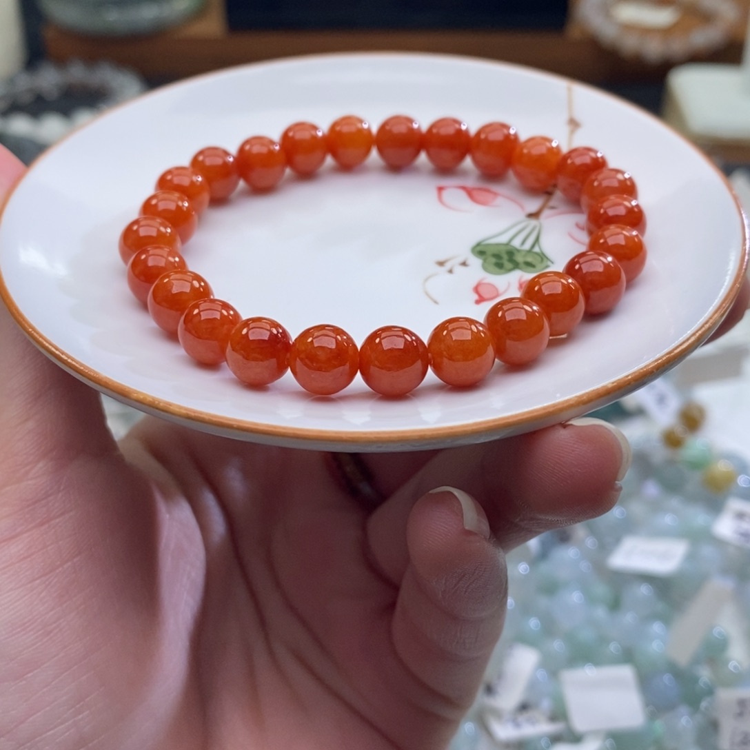 橘***月未镶嵌手链翡翠翡翠y1725 卡7.5